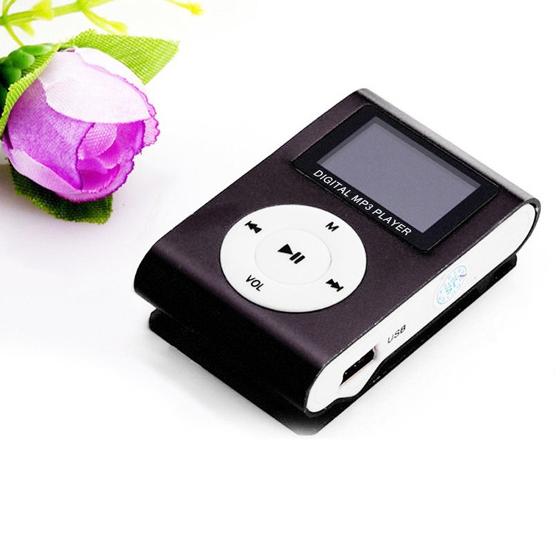 Thời trang Mini Mp3 USB Clip Mp3 Player Màn hình LCD Hỗ trợ 32GB Micro Sd Tf Cardlick Kiểu dáng thời trang Thể thao Nhỏ gọn Berjalan BBS20