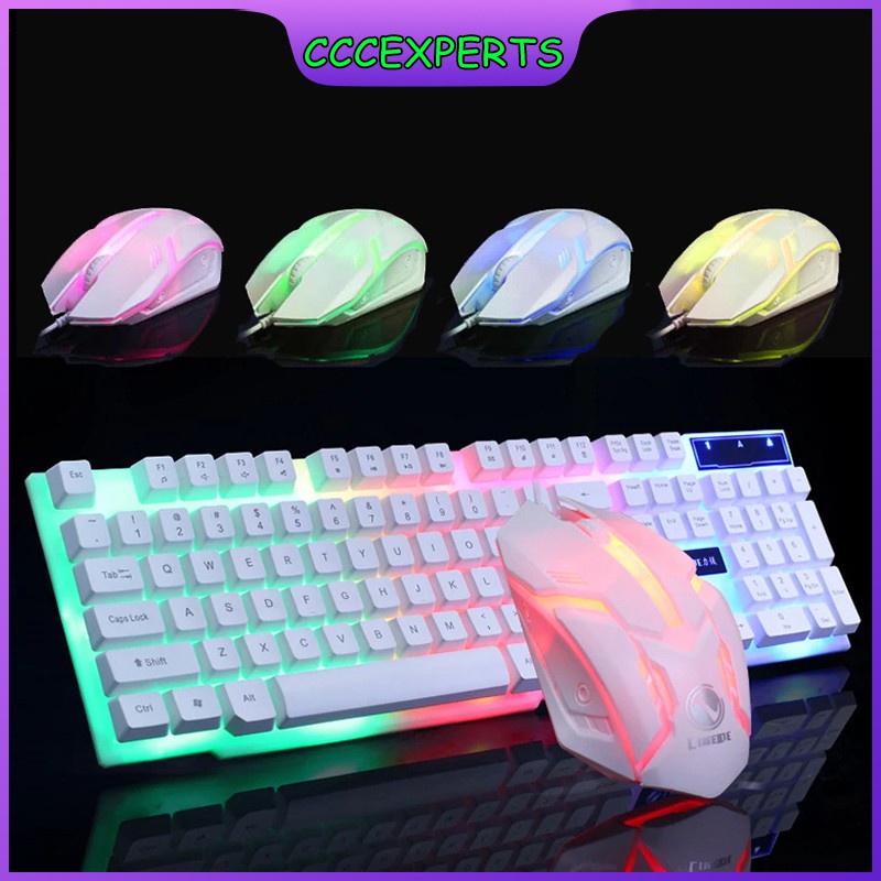 【CcExperts】Bộ Bàn Phím Cơ Và Chuột Chơi Game Có Dây Có Đèn Nền
