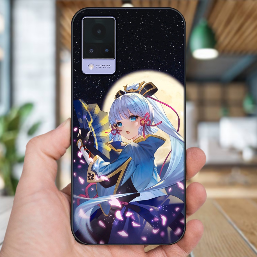 Ốp lưng Vivo V21 viền đen in hình Ayaka Genshin Impact