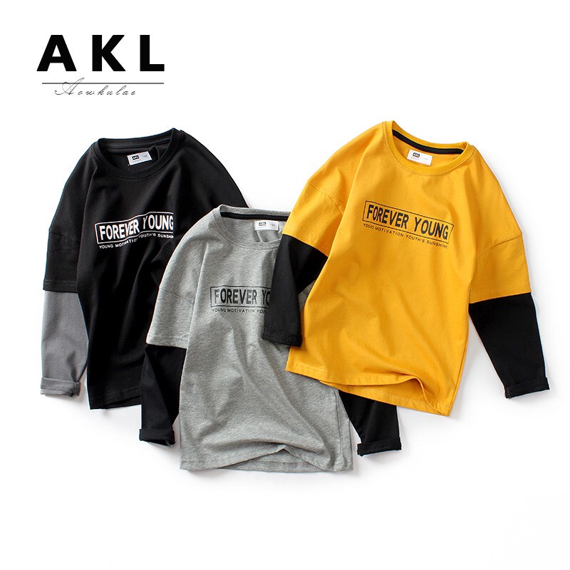 (18-45kg)Áo phông dài tay AKL size đại cho bé trai