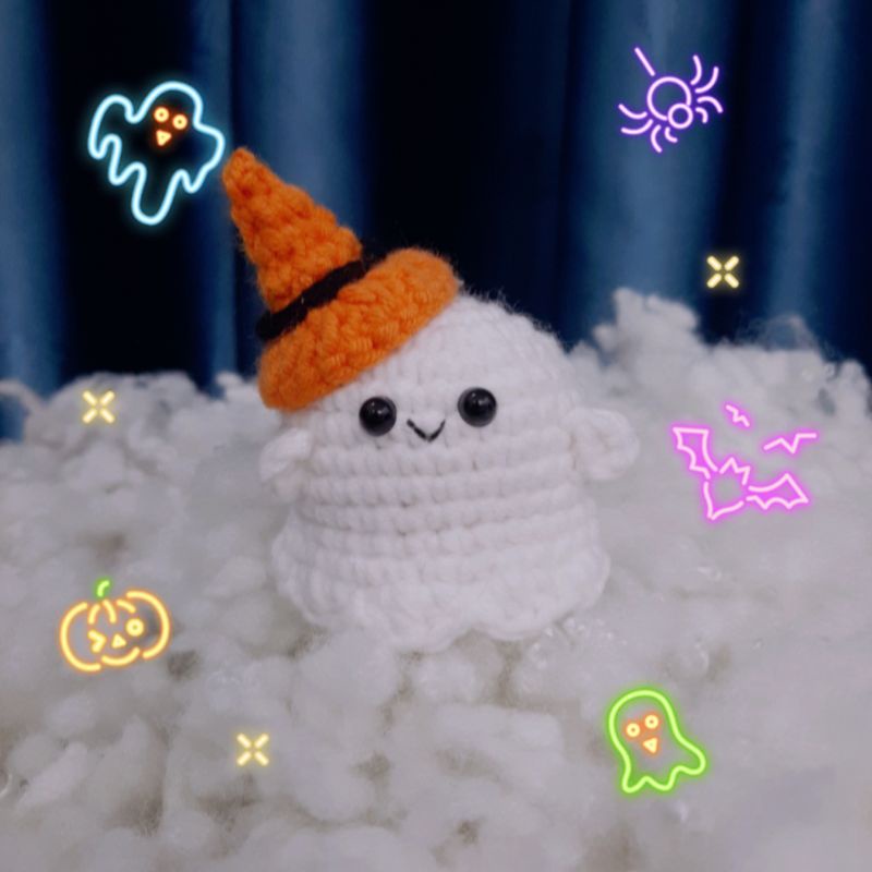 Móc khóa bé ma mini móc len - Amigurumi ghost 👻