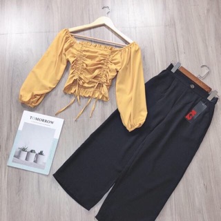Áo croptop rút dây