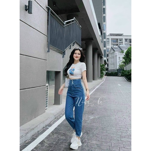 Quần jean lưng cao chuẩn form KC