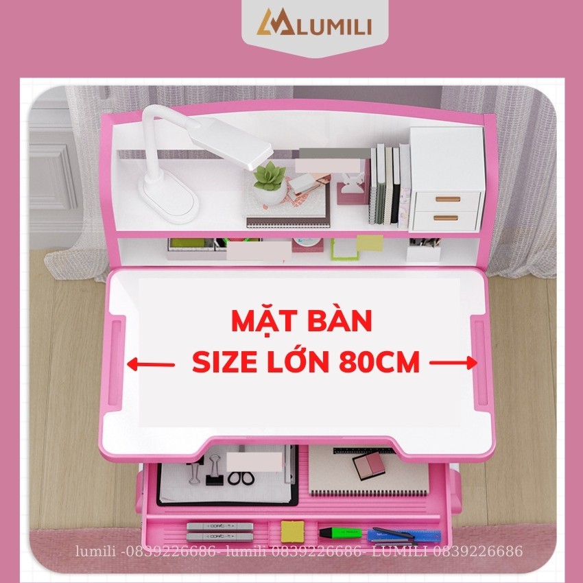 [Mua 1 tặng 3] Bàn học sinh R8 có giá sách chống gù chống cận, bàn học kèm kệ sách cho bé, phù hợp cho học sinh tiểu học