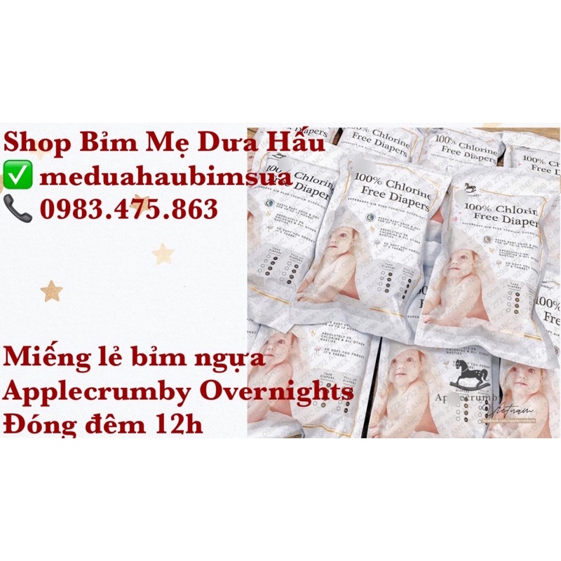 ( TÁCH BỊCH) Miếng bỉm thử bỉm ngựa Applecrumby Airplus overnights nội địa Malaysia S1/M1/L1/XL1/XXL1