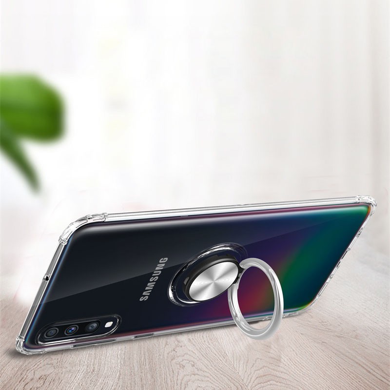 Ốp Điện Thoại Silicon Mềm Trong Suốt Có Vòng Đỡ Nam Châm Cho Samsung Galaxy A70 A60 A50 A40 A30 A20 A10 A20e M40