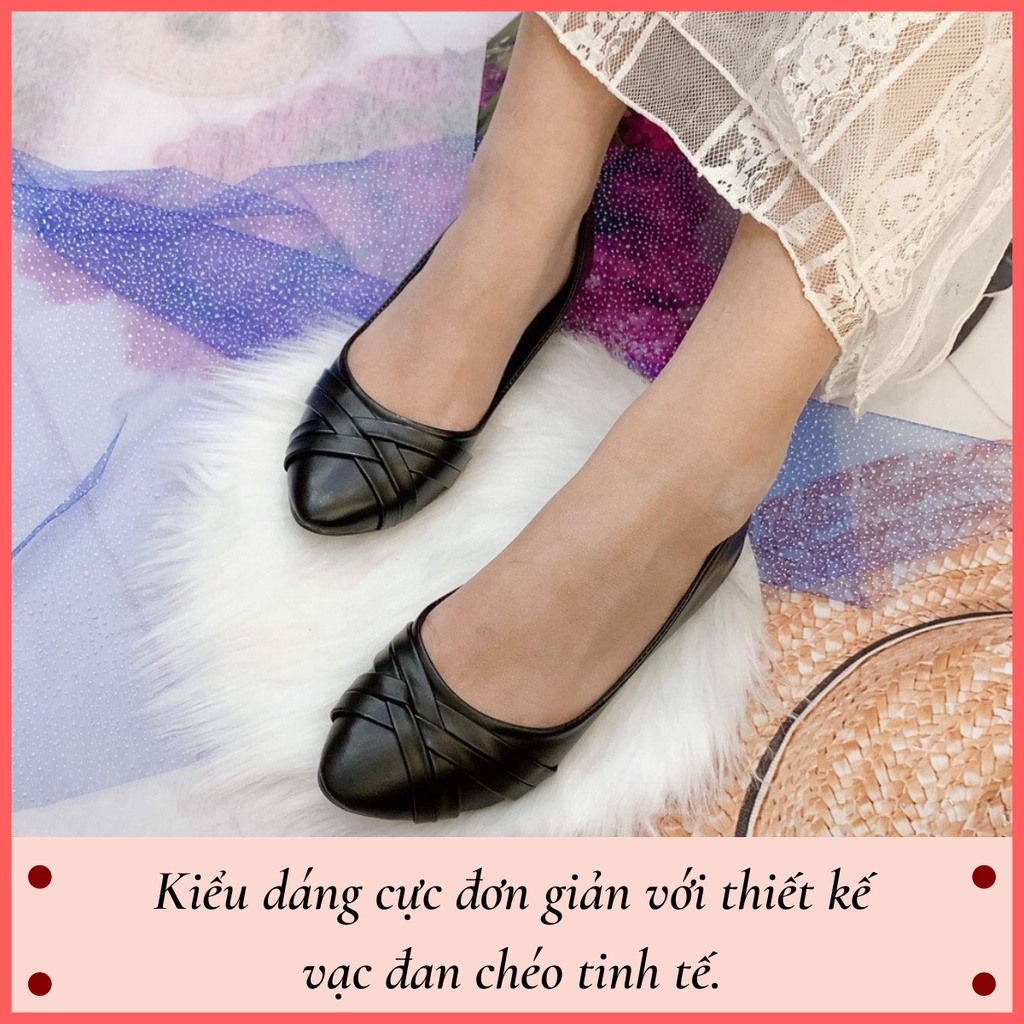 Giày Búp Bê Đế Bệt Mũi Nhọn Giày Nữ Bít Mũi Big Size Hoàng Thanh DN79