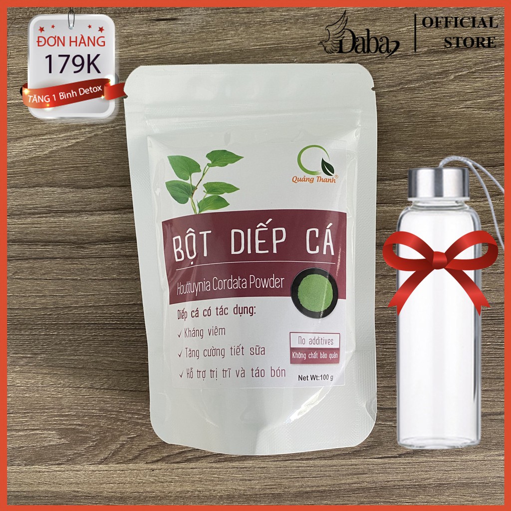 Bột Diếp Cá Nguyên Chất Sấy Lạnh - Hổ trợ trị bệnh trĩ hiệu quả, thanh nhiệt trị mụn làm trắng sáng da, kháng viêm