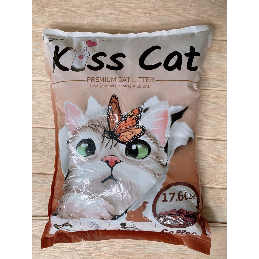 Cát vệ sinh cho mèo Kiss cat siêu thấm hút và siêu vón cục 8.8L 4kg