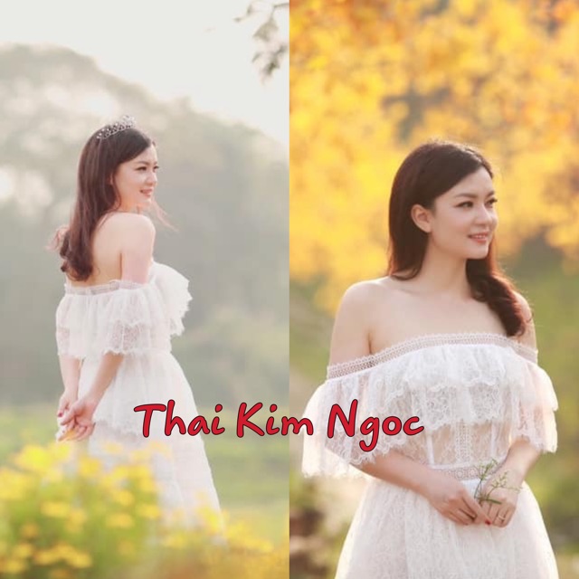 Đầm dự tiệc maxi ren trễ vai cao cấp kèm ảnh thật | BigBuy360 - bigbuy360.vn