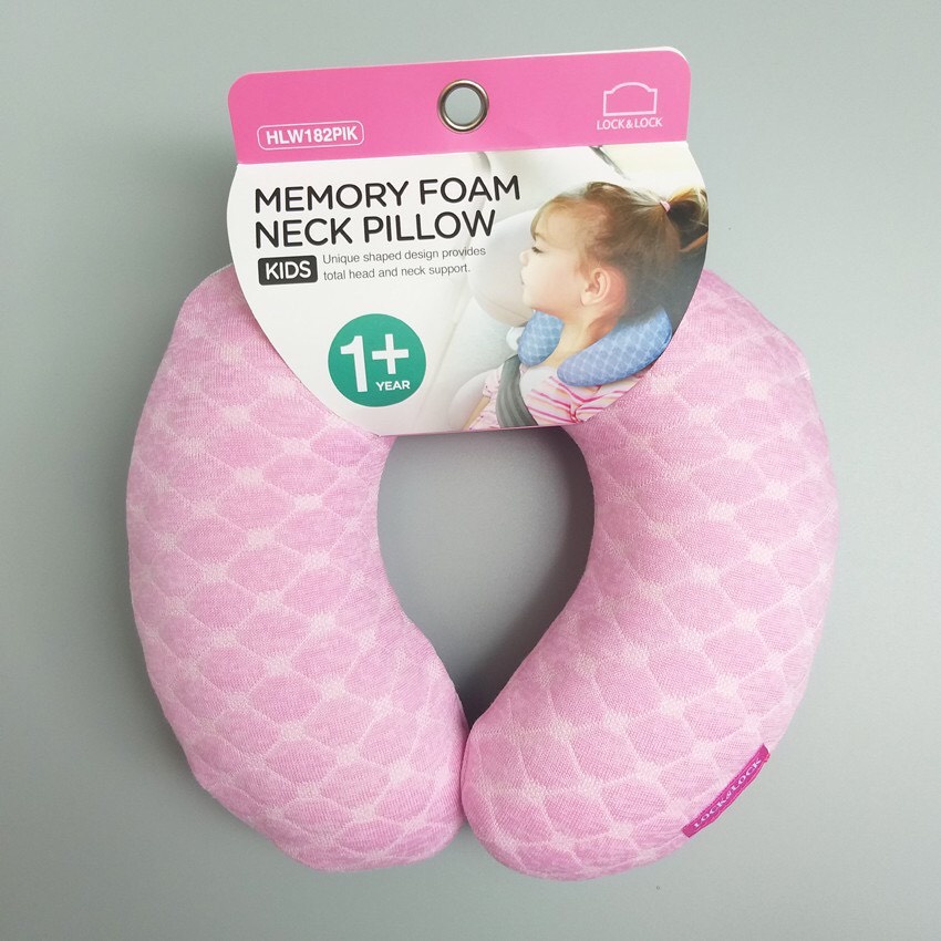 Gối kê cổ Memory Foam dành cho trẻ em màu xanh - hồng HLW182