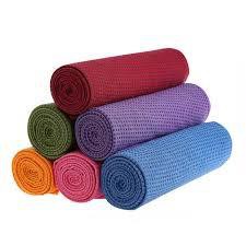 Khăn Cotton Trải Thảm Tập Gym Yoga Cao Cấp Siêu Thấm Hút Gấp 3 Lần Có Hạt Silicone Chống Trơn Tuyệt Đối - Tặng Túi Lưới