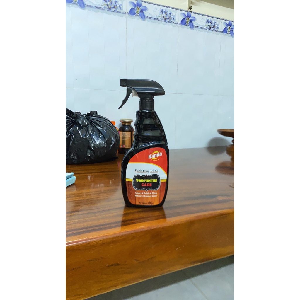 Xịt bảo dưỡng đánh bóng đồ gỗ Hando 600ml - Giúp tẩy sạch vết bẩn, làm mờ các vết xước trên bề mặt gỗ