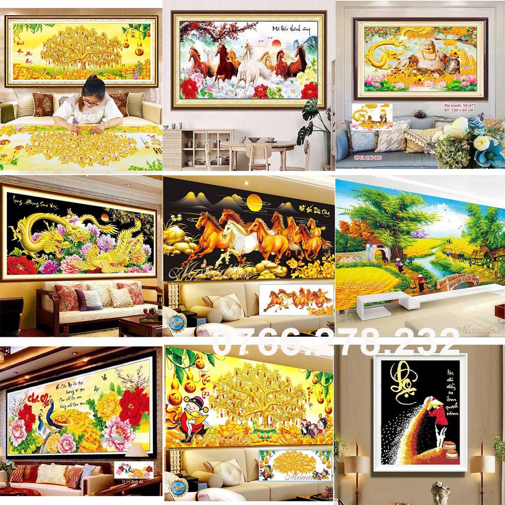 Tranh Đính Đá - Tranh Đính đá chưa đính 2022