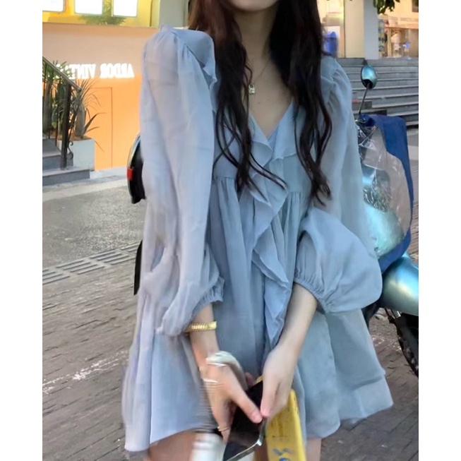 Váy babydoll tơ xước Hàn Quốc có hai lớp dày dặn không nộ bóng đẹp by YANSOO ( đã về sẵn hàng ) | BigBuy360 - bigbuy360.vn