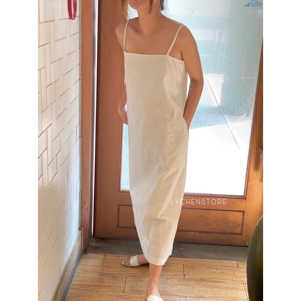 𝐋𝐘𝐂𝐇𝐄𝐍- Đầm dây Linen 2 màu