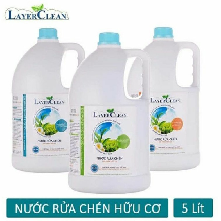 NƯỚC RỬA CHÉN BÁT HỮU CƠ LAYER CLEAN 5L.( Hàng Chính Hãng)