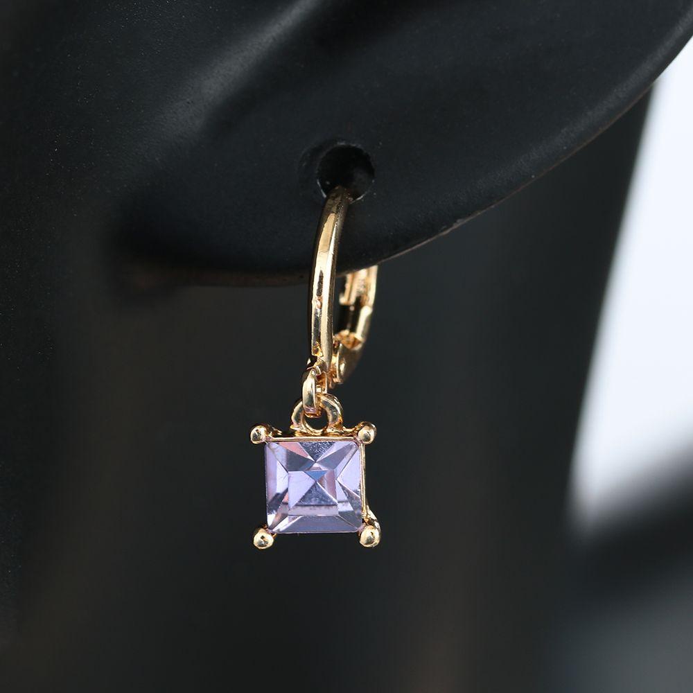 MELODG Set 6 Khuyên Tai Đá Thạch Anh Tím Thời Trang