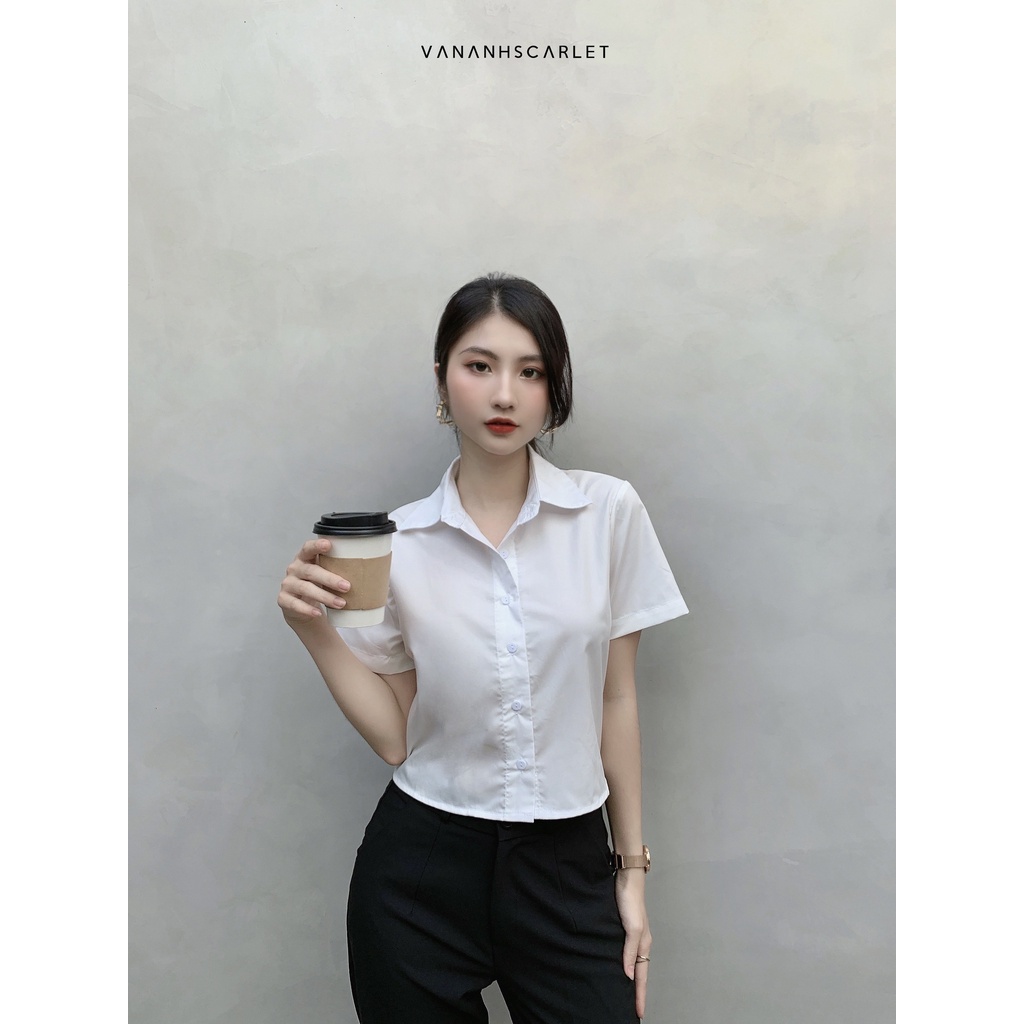 Áo sơ mi VANANHSCARLET bo nhún lưng