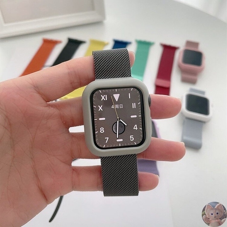 Ốp bảo vệ bằng thép không gỉ cho đồng hồ thông minh iWatch Band 45mm 41mm 40mm 44mm Series 7 SE 6