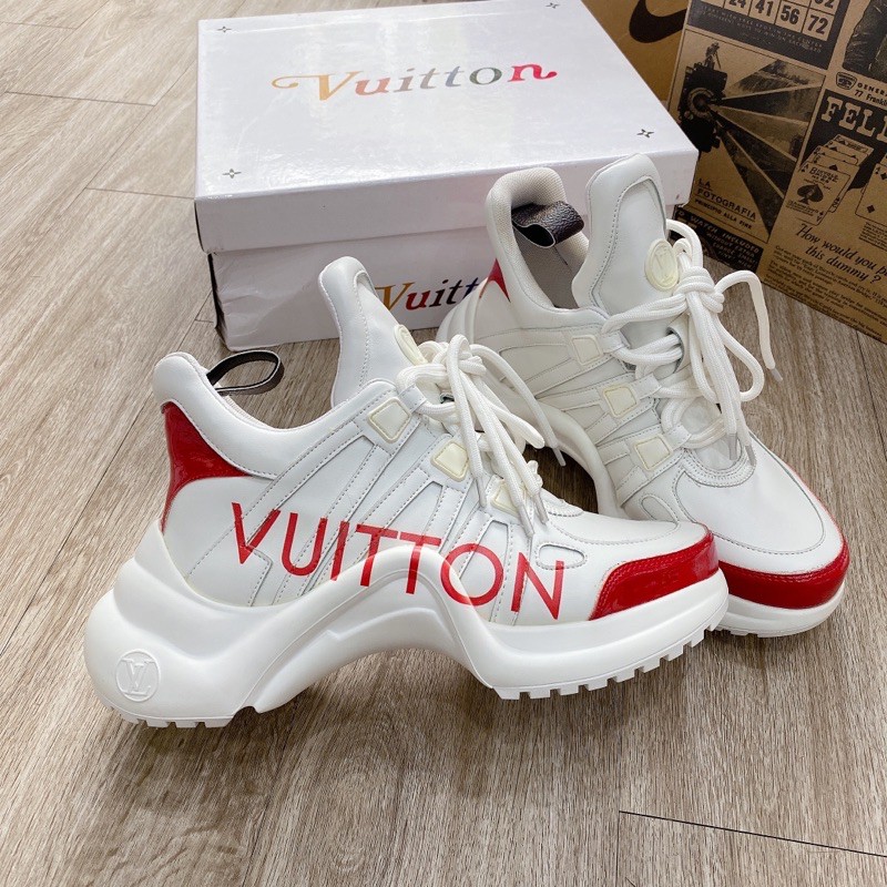Giầy LV. trắng đỏ hàng 1:1 chất lượng ( full box + freeship )