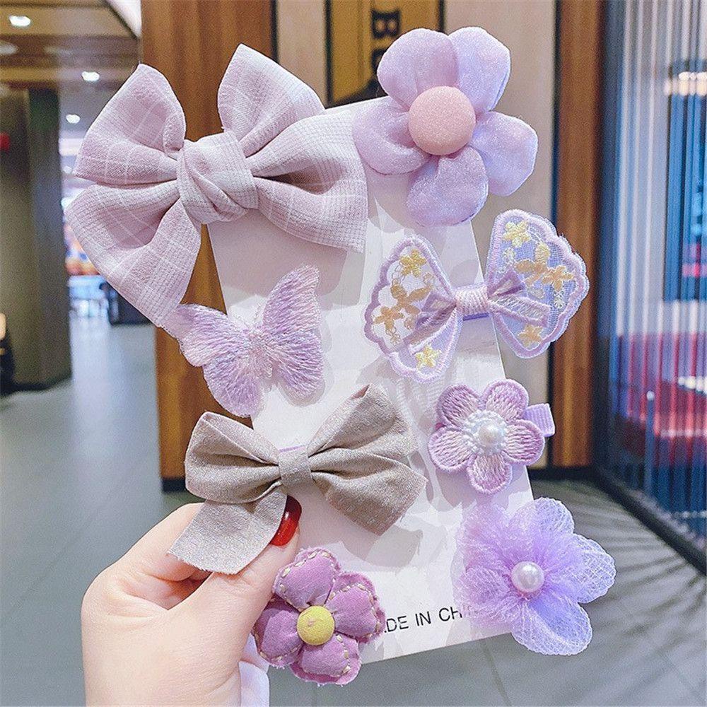 Bộ 8 Kẹp Tóc Nơ Xinh Xắn Cho Bé Gái