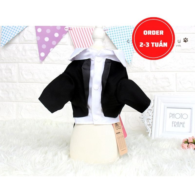 Áo Vest Cho Chó Mèo Thú Cưng, Áo Chú Rể Cho Chó Mèo, Sơ Mi Đính Nơ Cổ Chó Chó Mèo Đực