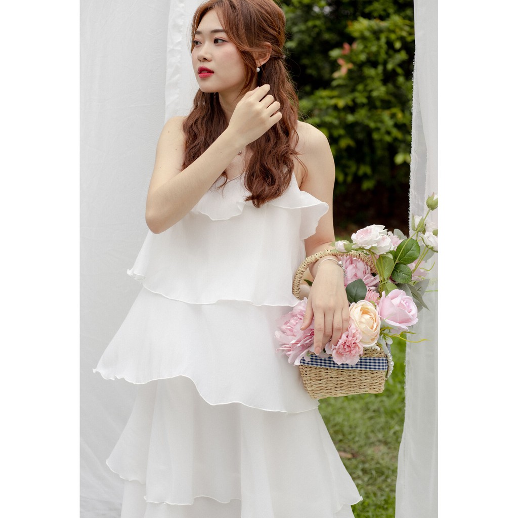 [Mã WAMT1505 giảm 10K đơn 0K] CELINA DRESS - VÁY 2 DÂY XẾP TẦNG TIỂU THƯ | BigBuy360 - bigbuy360.vn