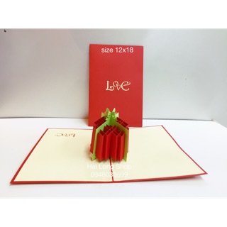 Trái Tim Buộc Nơ 2 - Heart - Love - Thiệp 3D