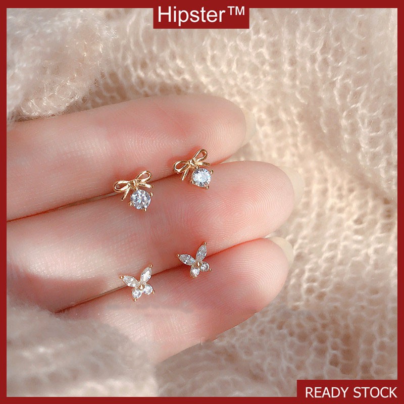 Hoa Tai Bạc Dát Đá Zircon Sang Trọng