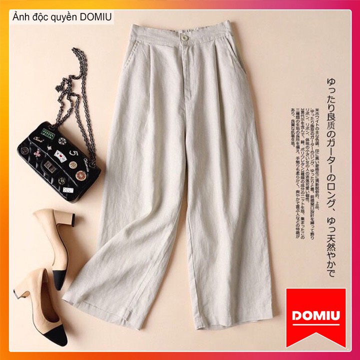 Quần đũi ống rộng dáng dài khoá thật