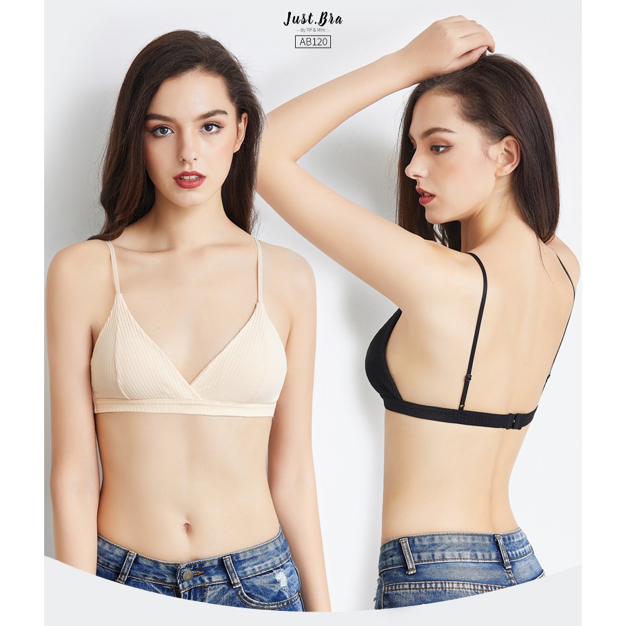 Áo ngực Just Bra cotton thun gân mút mỏng AB120 | BigBuy360 - bigbuy360.vn