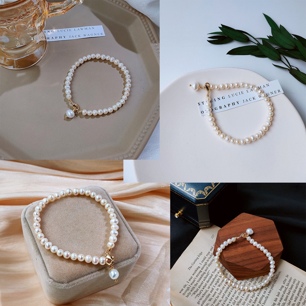 Vòng đeo tay Nữ Mạ 18K Thiết kế ban đầu Nữ tính Trắng Làm bằng tay Đơn giản đẹp VT-111