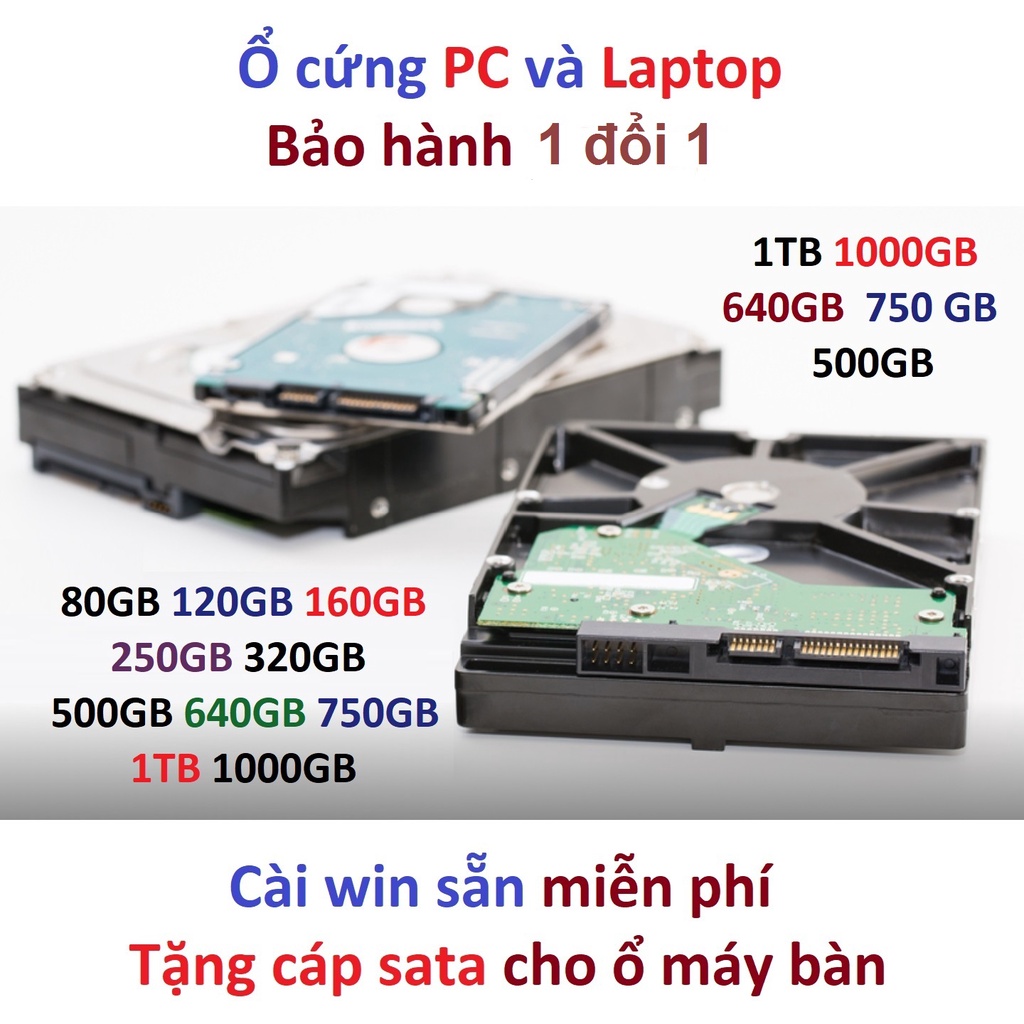 Ổ cứng PC máy để bàn HDD 500g 320G 250GB 160GB 80GB 7200rpm Sata- Tặng kèm Cáp Sata -