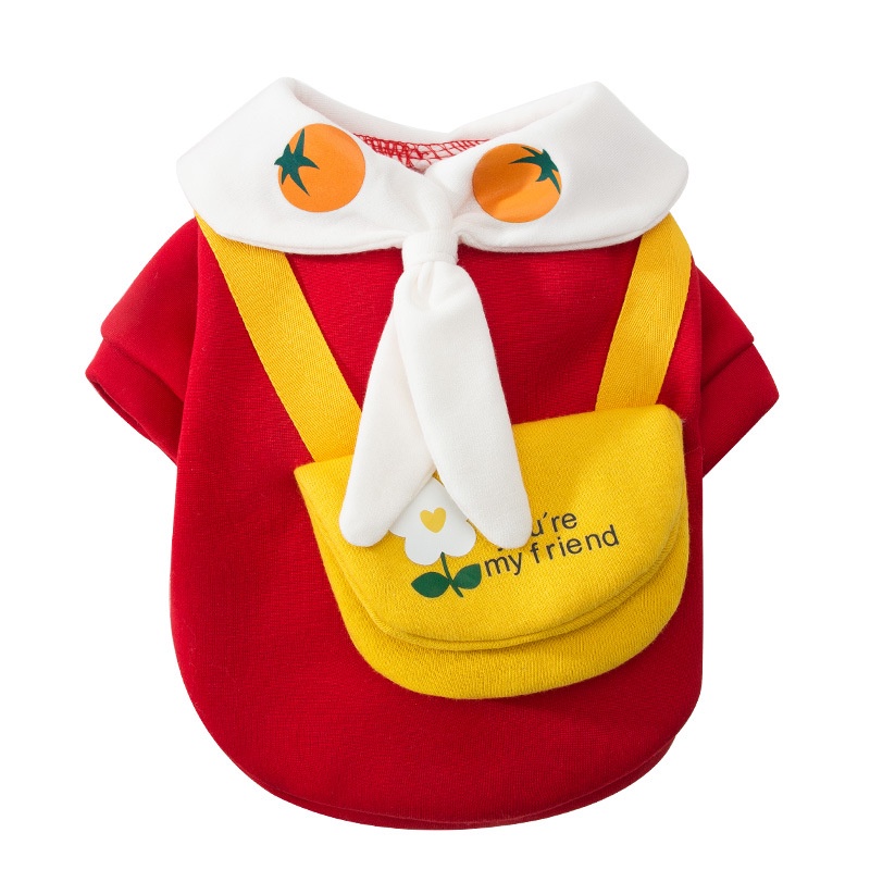 Vật Nuôi Vừa Và Nhỏ Hoạt Hình Dễ Thương Túi đeo Vai Phong Cách Hai Chân Quần áo Mùa Xuân Và Mùa Thu Thời Trang Chó Buộc Dây Quần áo