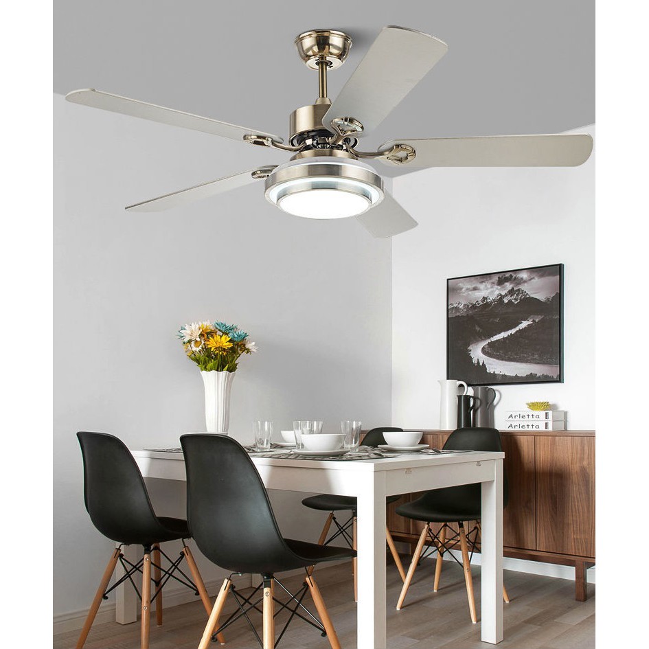 Đèn quạt trần LUXURY DECORATIVE FAN LAMP Cánh Gỗ, đèn LED - Đèn quạt trần trang trí chung cư, căn hộ cao cấp