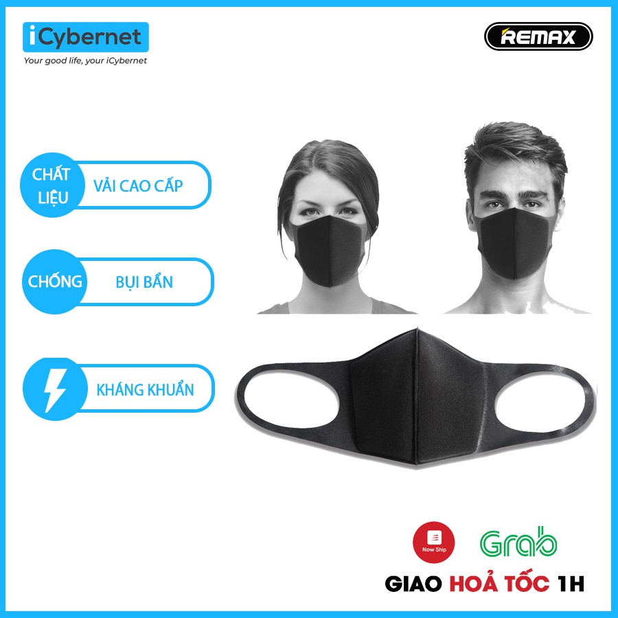 Khẩu trang 3d vải kháng khuẩn,khẩu trang than hoạt tính chống bụi PITTA MASK REMAX ICYBENET | BigBuy360 - bigbuy360.vn