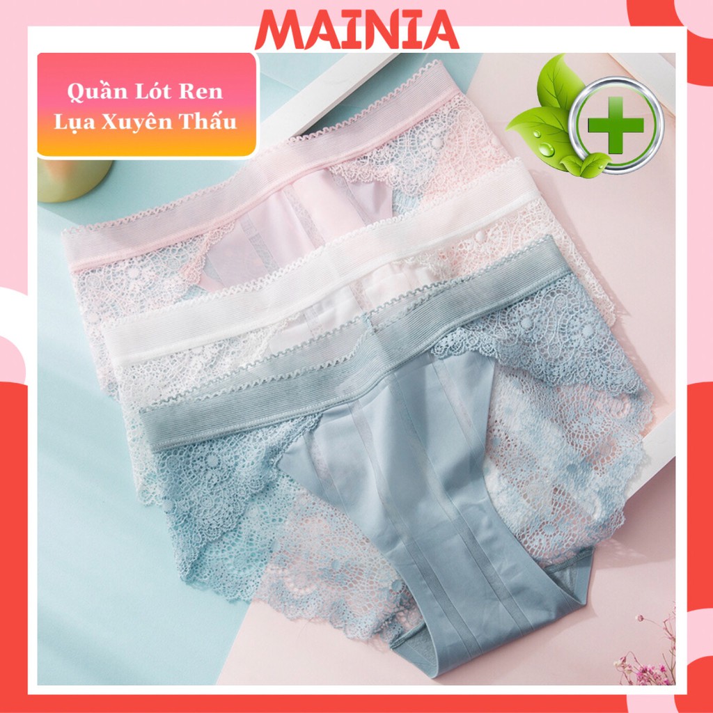 [Có M] Quần Lót Ren Lụa Xuyên Thấu Sexy Gợi Cảm Cao Cấp Quần Chíp Ren Mainia Shop