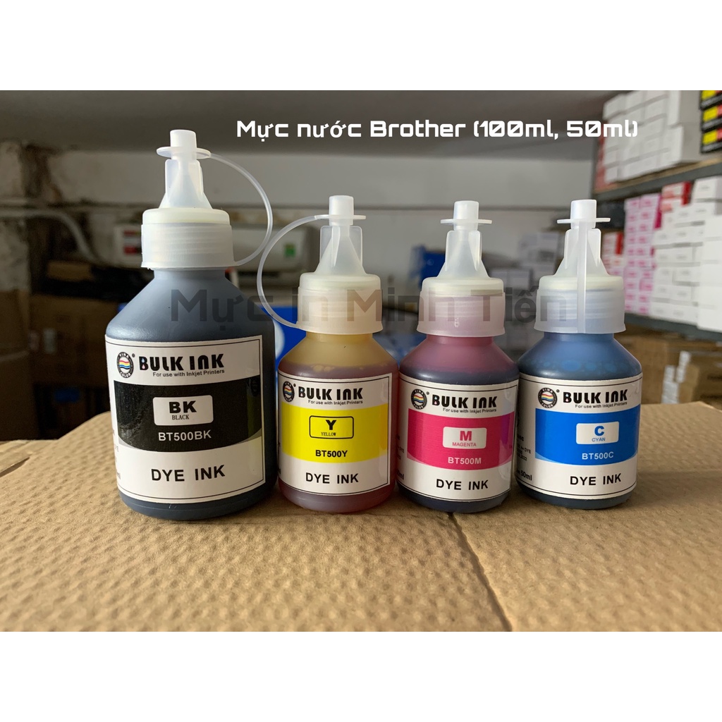 Mực nước Brother dùng cho máy in phun màu Brother (Đen 100ml/ màu 50ml) giá tính trên 1 màu