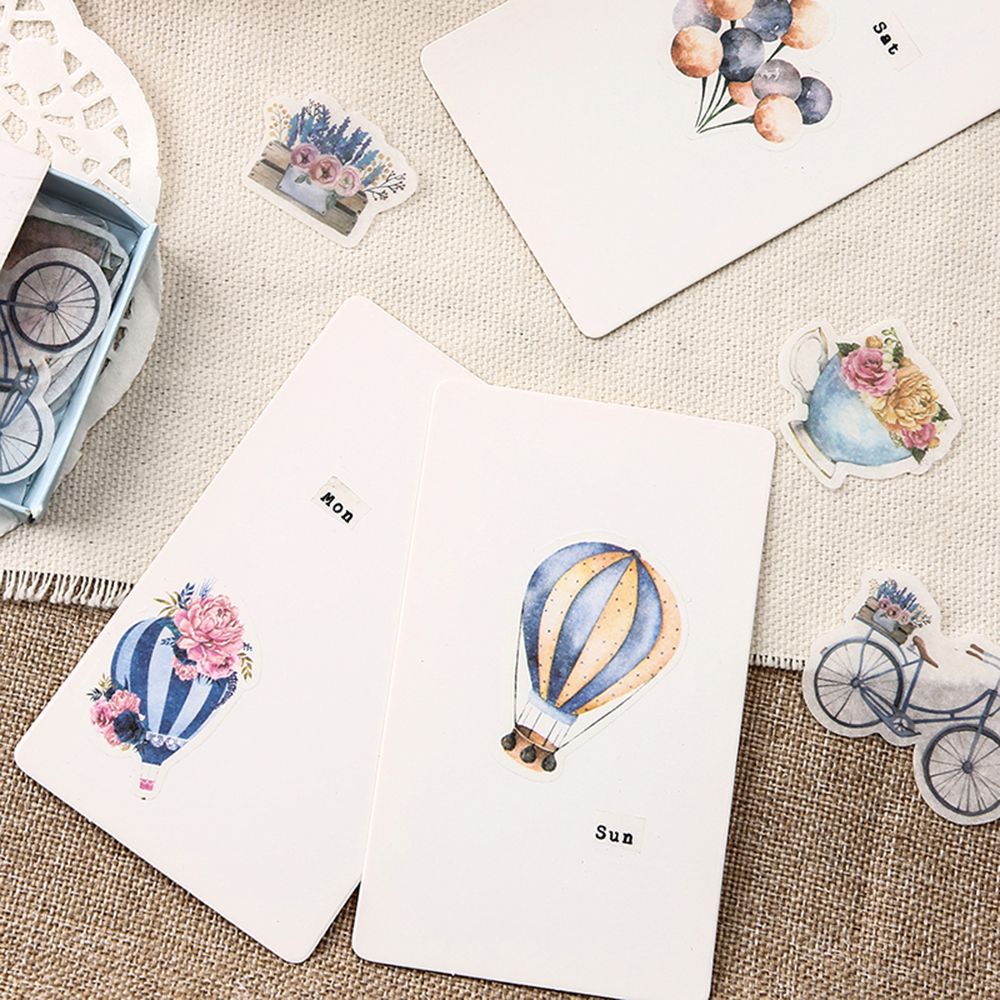 Set hộp 40 miếng dán trang trí album ảnh phong cách cổ điển xinh xắn