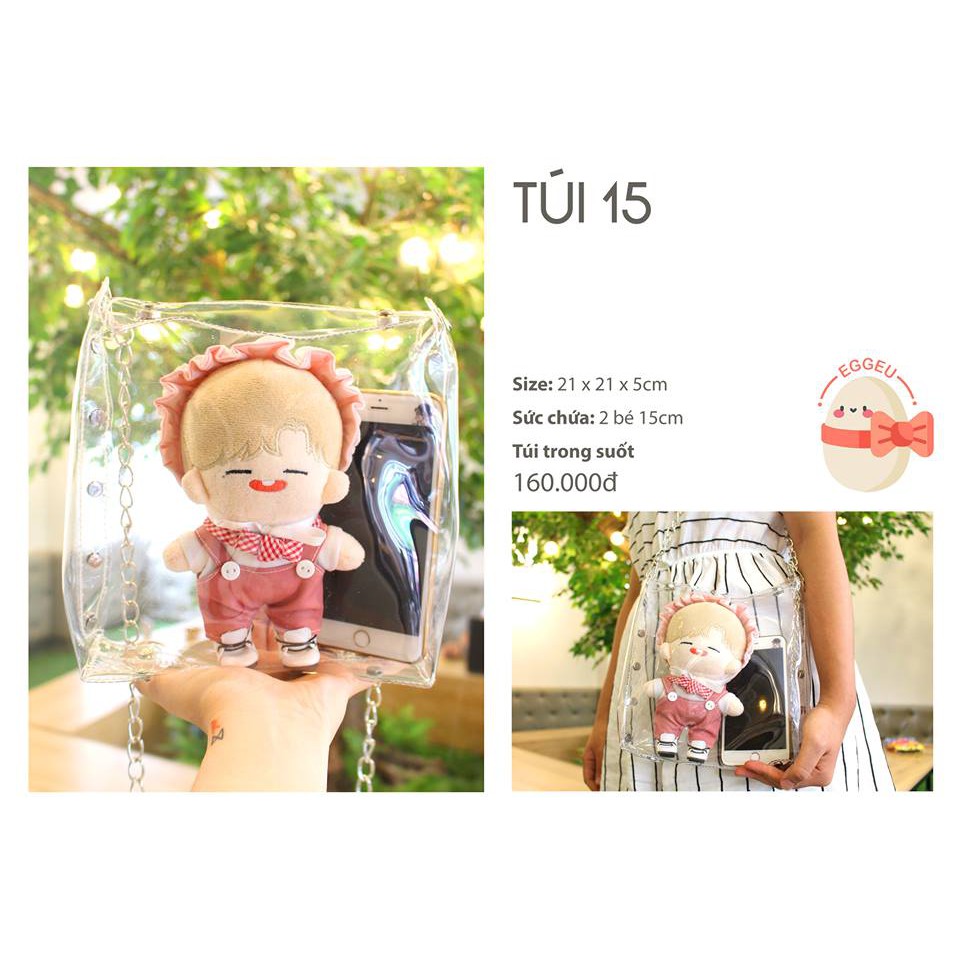 Túi Doll 15cm trong suốt