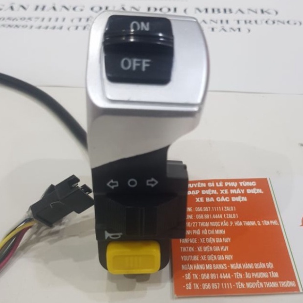 CÙM CÔNG TẮC 133 3 NÚT ĐÈN CÒI XINHAN XE MÁY ĐIỆN XE ĐẠP ĐIỆN GIA HUY