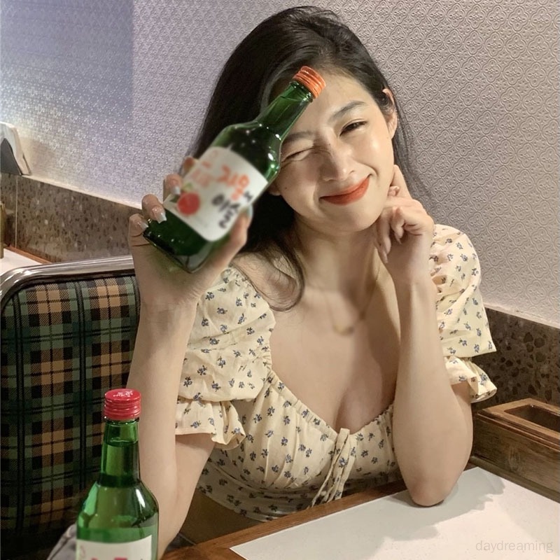 Áo Croptop Ngắn Tay Cổ Vuông Đính Nơ Ngọt Ngào Cho Nữ
