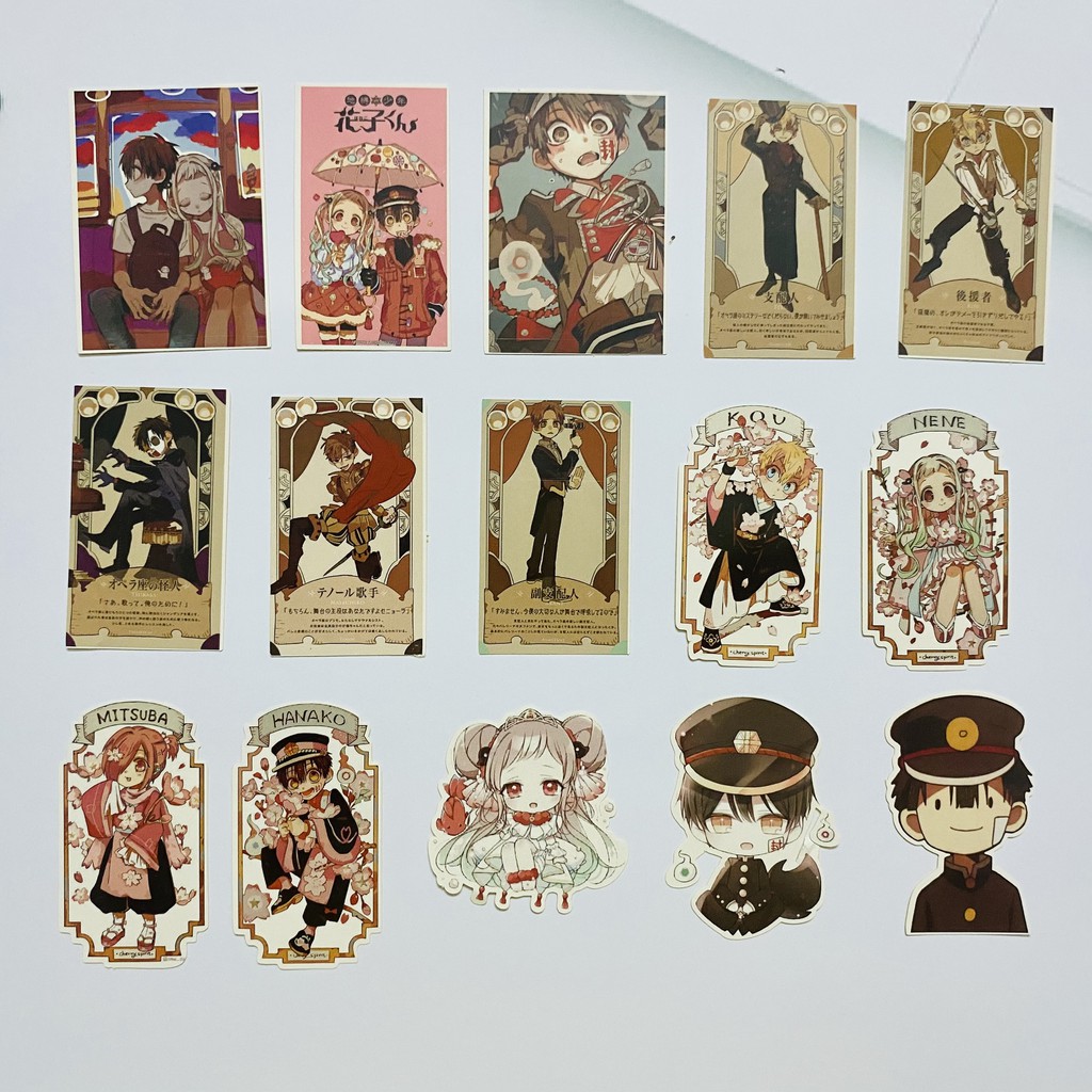 Bộ hình dán - sticker Jinbaku shounen Hanako-kun dán trang trí laptop, máy tính bỏ túi, vali, điện thoại, đàn