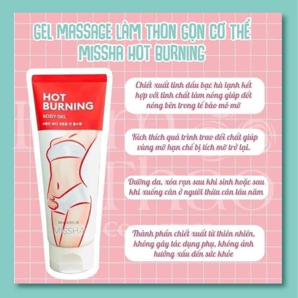 Gel Tan Mỡ Missha Hot Burning Body Gel (Tuýp 200ml)