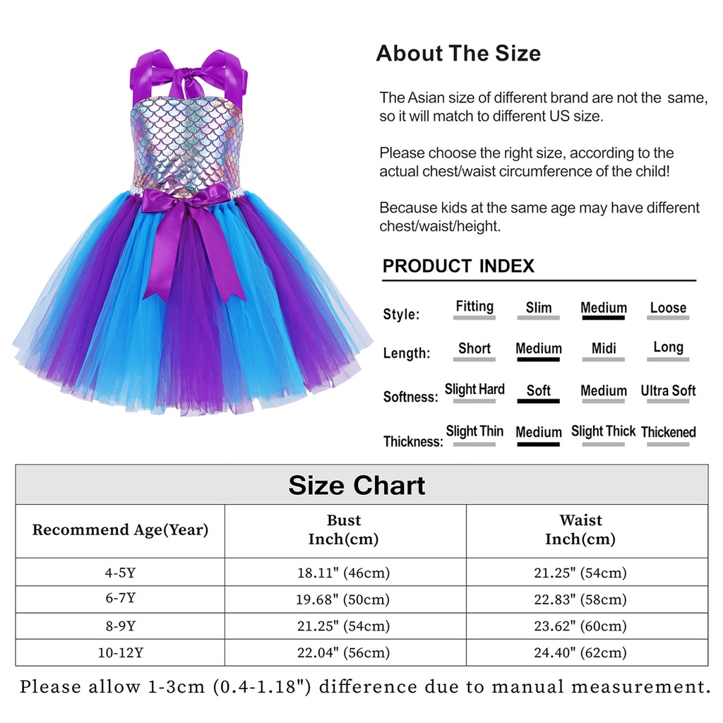 Đầm Họa Tiết Nàng Tiên Cá Ariel Hoạt Hình Nhiều Màu Sắc Dành Cho Bé Gái Dịp Halloween