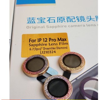 Bộ 3 mắt dán bảo vệ camera Iphone 12/12 Pro/12 Pro max Titan nhũ siêu đẹp chính hãng KUZOOM