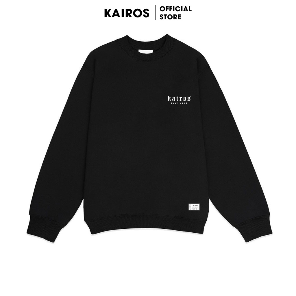 Áo sweater nỉ bông Kairos Easy Wear Basic form rộng dài tay