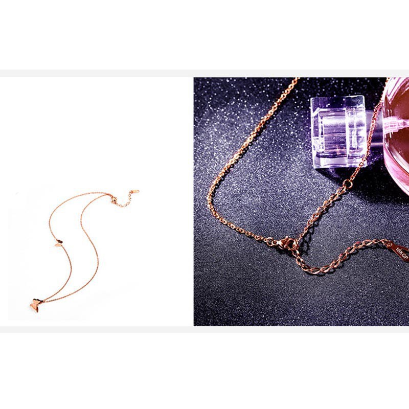 Dây chuyền thép titan mạ vàng hình 2 chú bướm xinh xắn