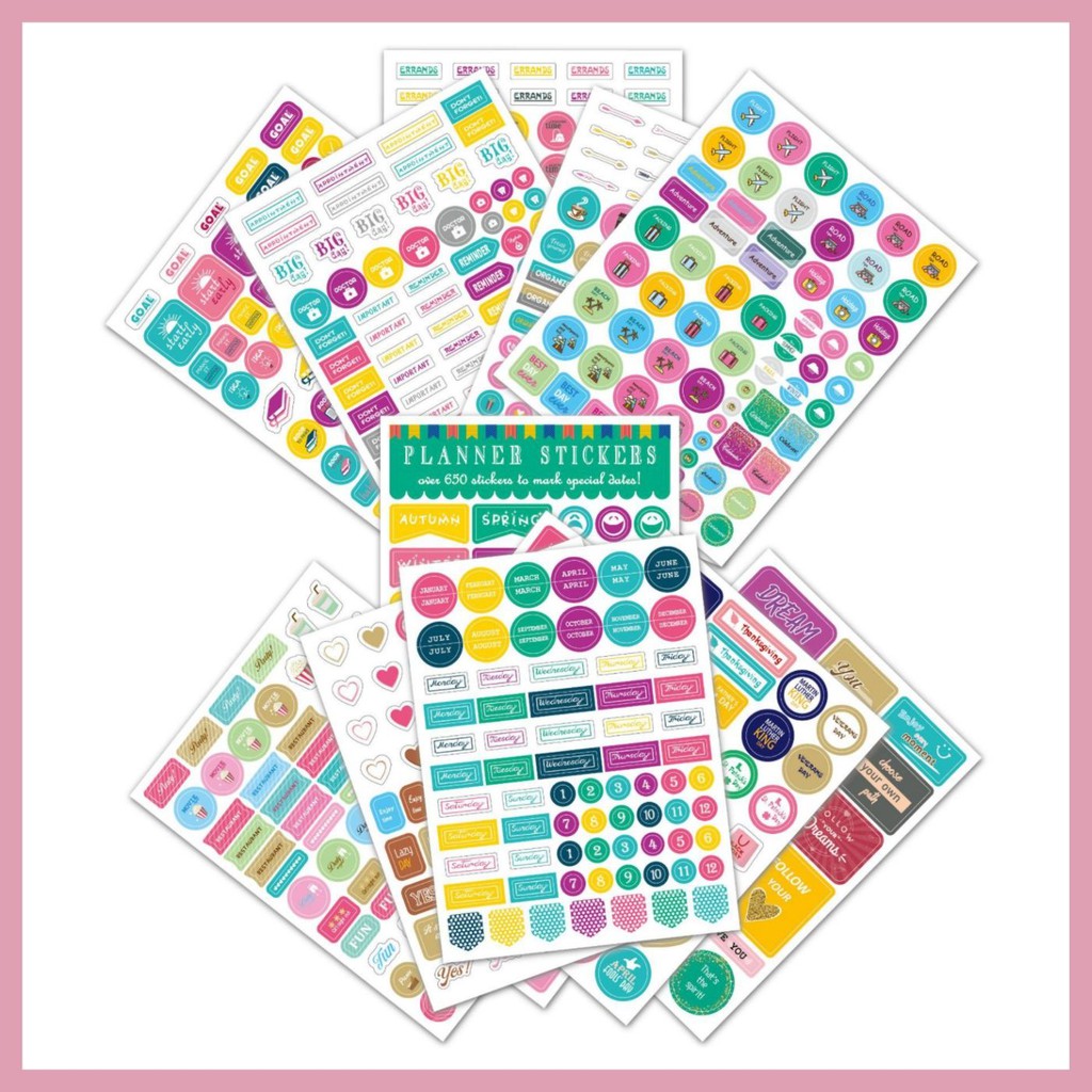 SET STICKER PLANNER 12 TẤM COLORFUL